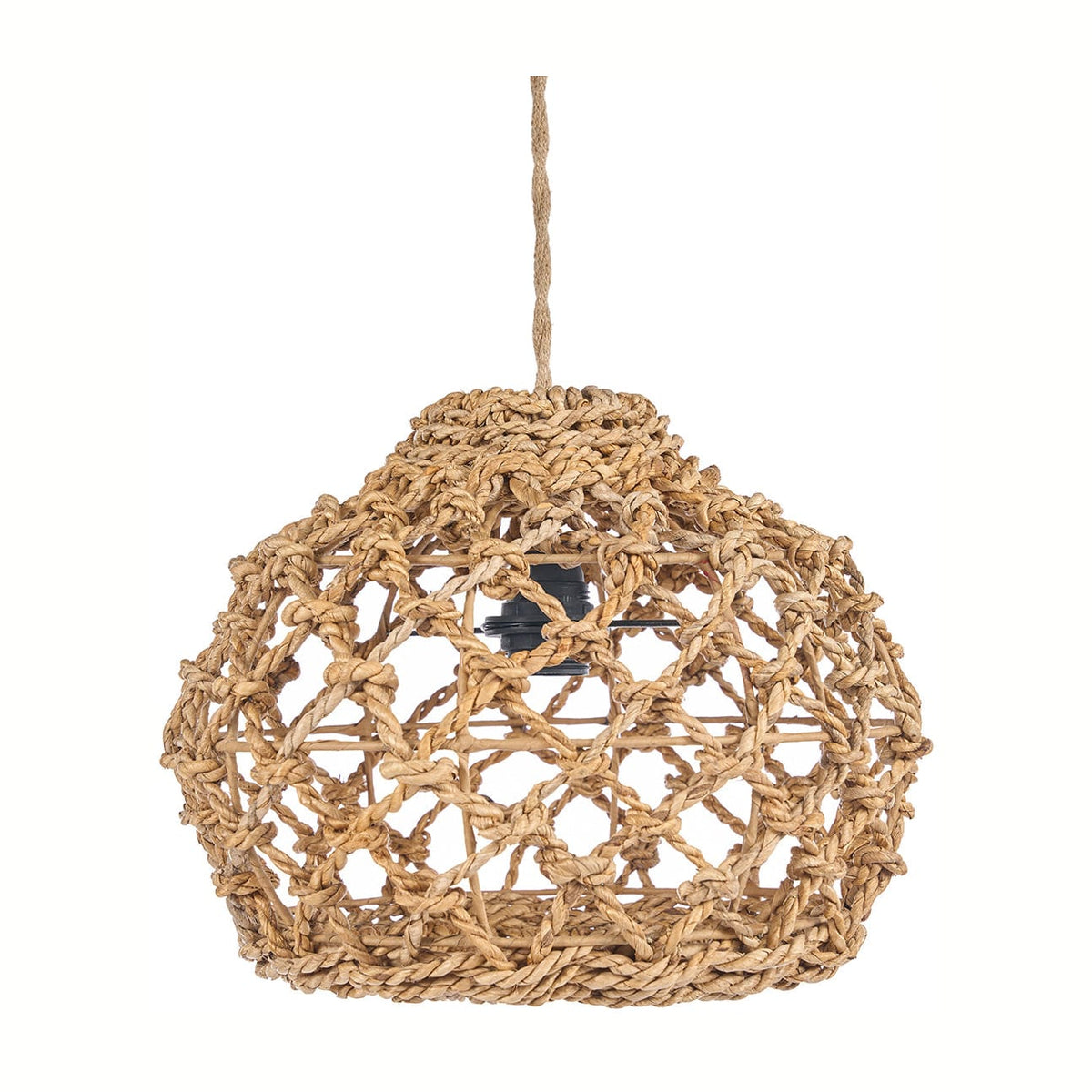 Suspension en feuille de bananier tressée beige 35cm Banara - Bazar Bizar