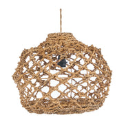 Suspension en feuille de bananier tressée marron 45cm Banara - Bazar Bizar