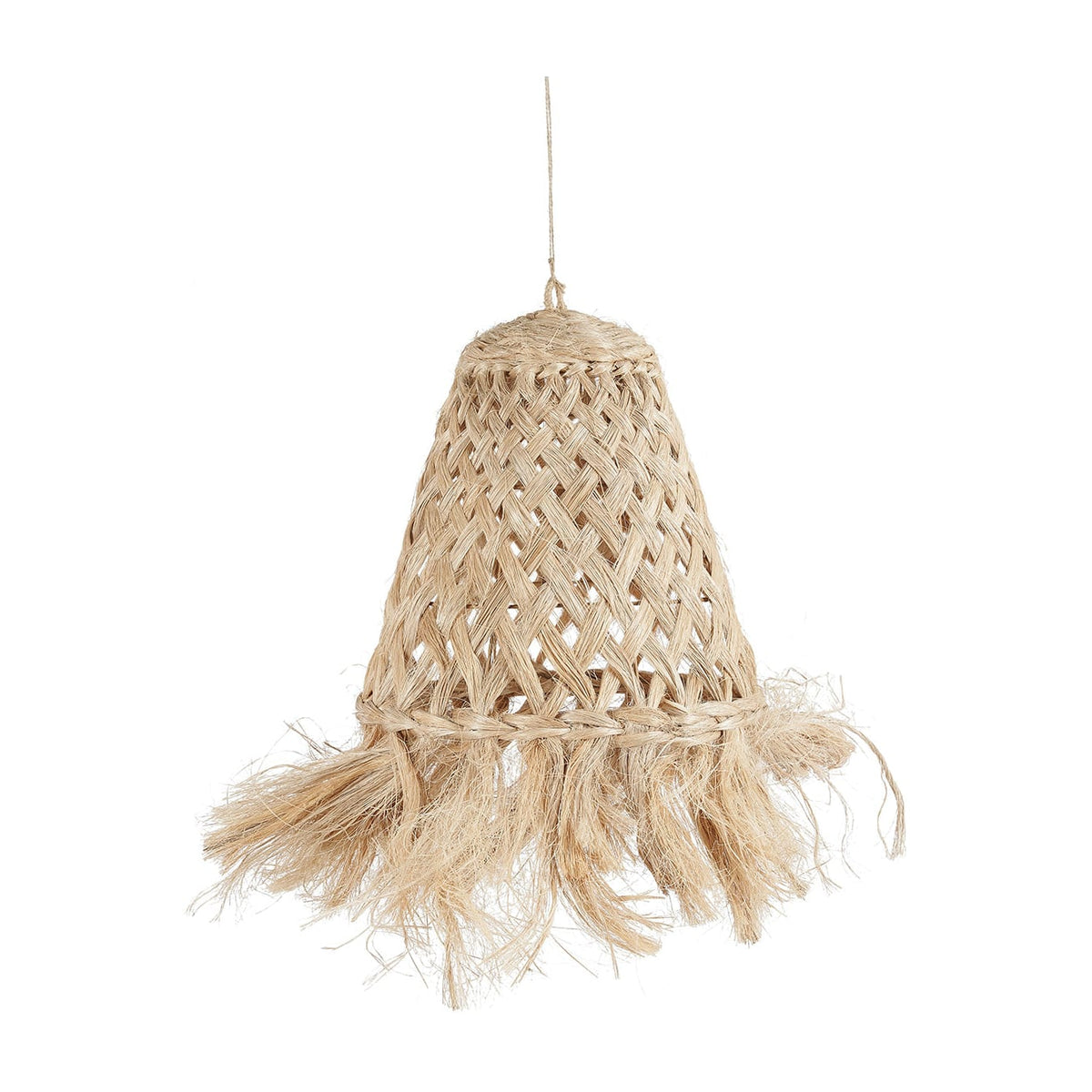 Suspension en fibre naturelle tressée beige 43cm Abaca Jelly Fish - Bazar Bizar - The Cool Republic