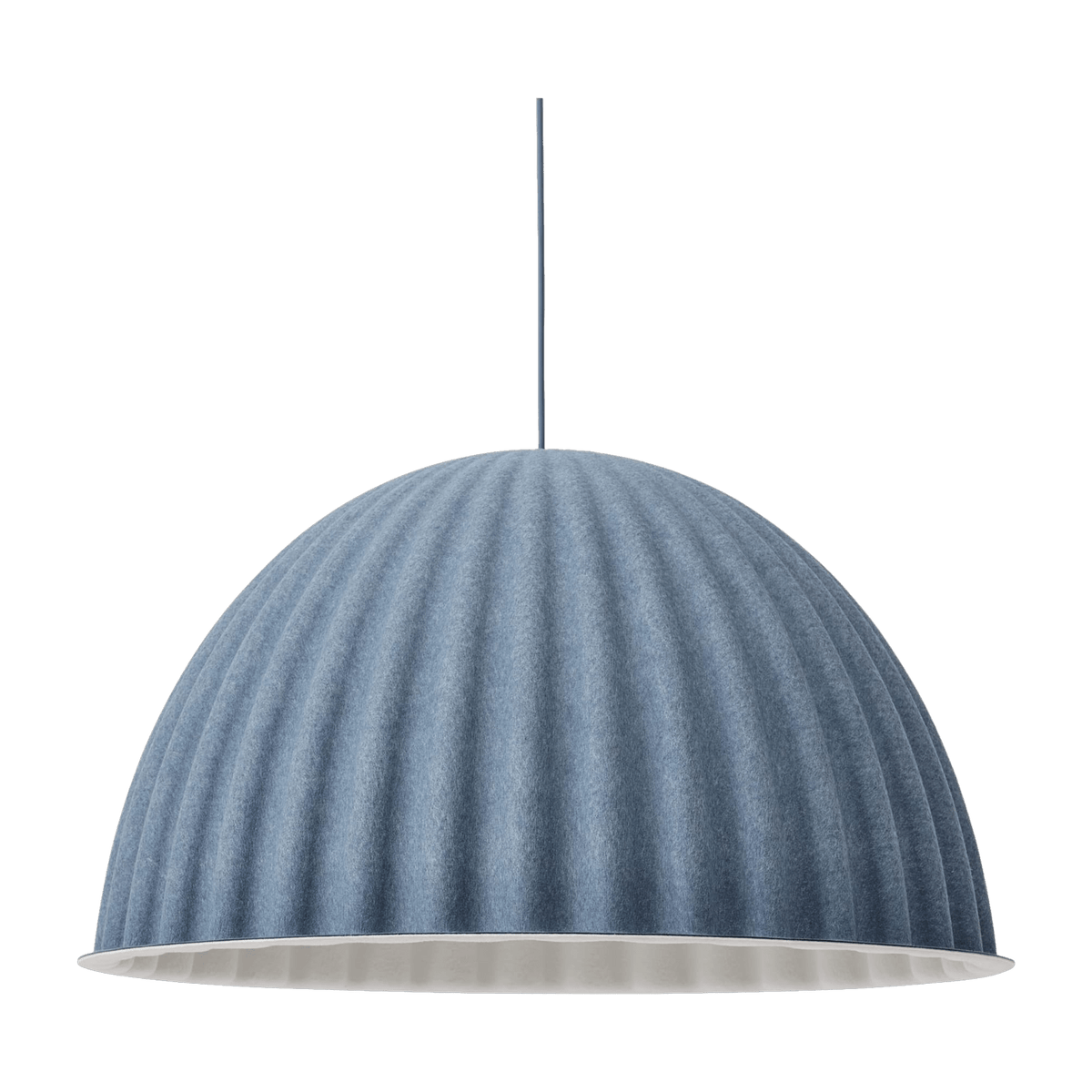 Suspension en fibres de plastique recyclé gris bleu 82cm Under The Bell - Muuto - The Cool Republic