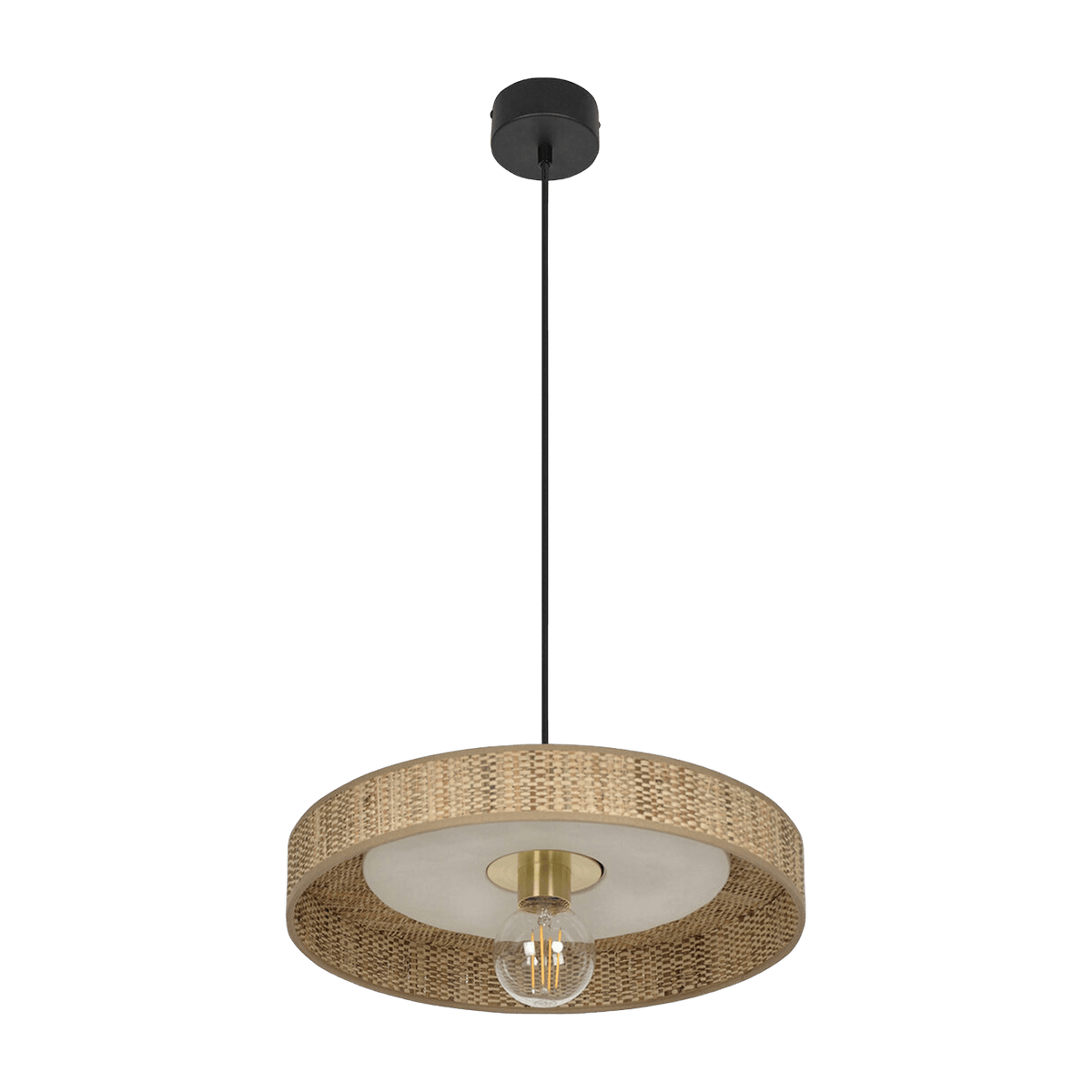 Suspension en fibres naturelles de bana blanc 40 cm Portinatx - Maket set - The Cool Republic