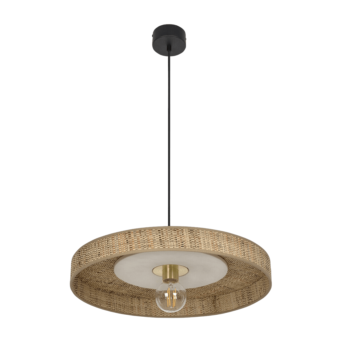 Suspension en fibres naturelles de bana blanc 50 cm Portinatx - Maket set - The Cool Republic
