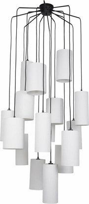 Suspension en grappe 16 lumières en métal et en tissu Cosiness - Market set - The Cool Republic