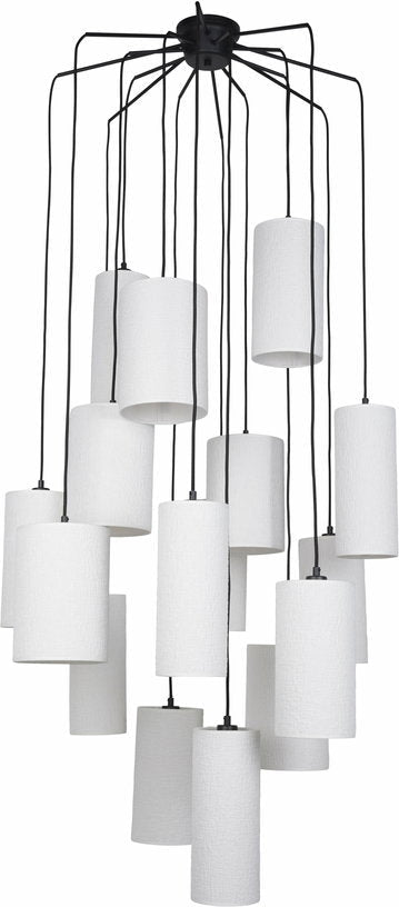 Suspension en grappe 16 lumières en métal et en tissu Cosiness - Market set - The Cool Republic