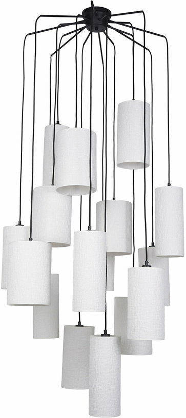Suspension en grappe 16 lumières en métal et en tissu Cosiness - Market set - The Cool Republic