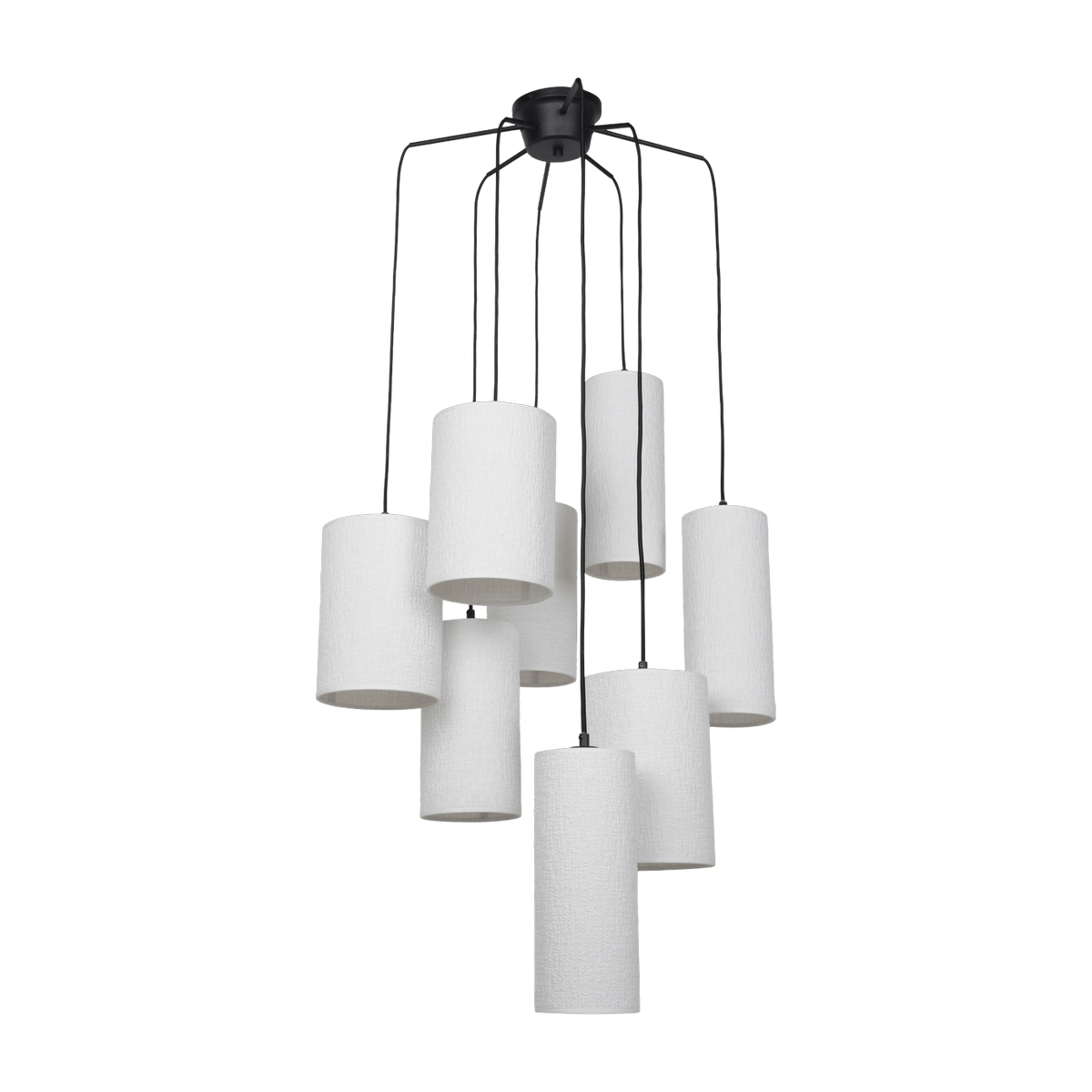 Suspension en grappe 8 lumières en métal et en tissu Cosiness - Market set - The Cool Republic