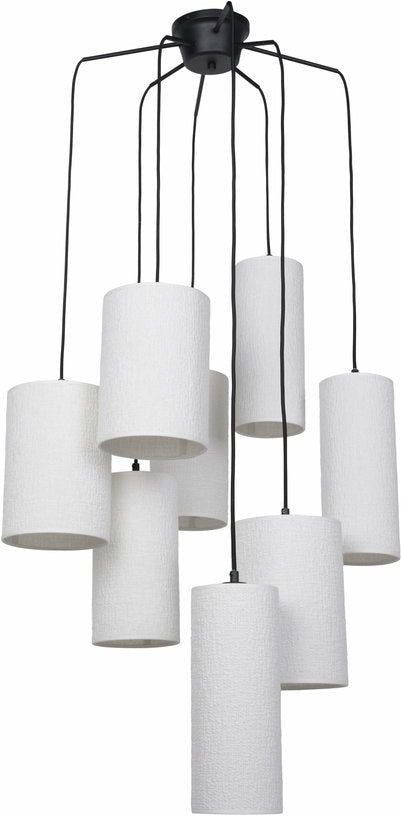 Suspension en grappe 8 lumières en métal et en tissu Cosiness - Market set - The Cool Republic