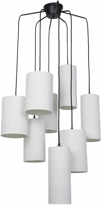 Suspension en grappe 8 lumières en métal et en tissu Cosiness - Market set - The Cool Republic