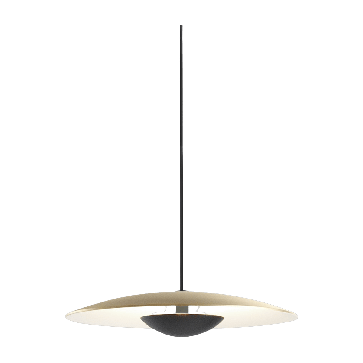 Suspension en laiton brossé et aluminium blanc Ginger 42 - Marset - The Cool Republic