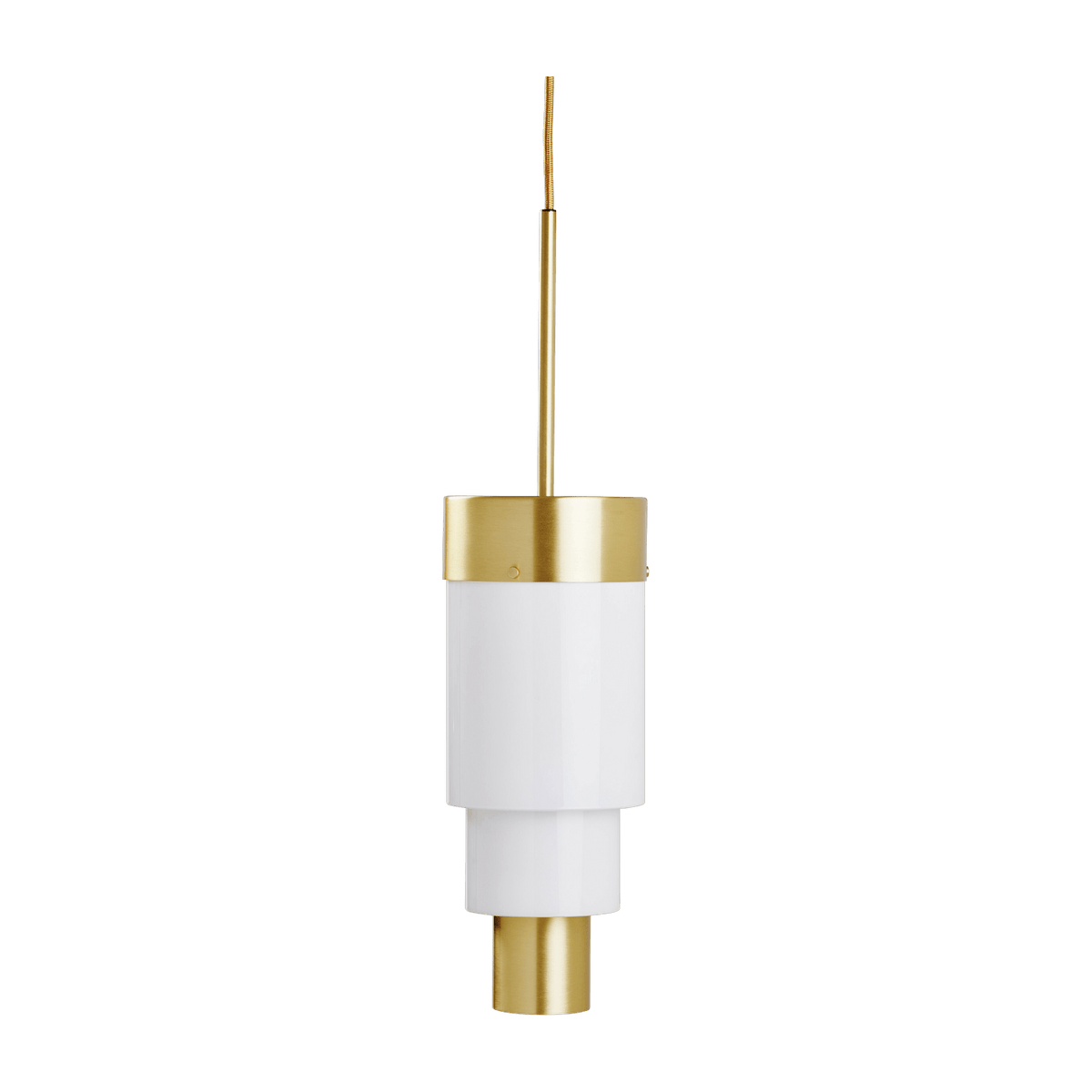 Suspension en laiton brossé et verre opalisé blanc 14 cm ASpire - Ebb & Flow - The Cool Republic