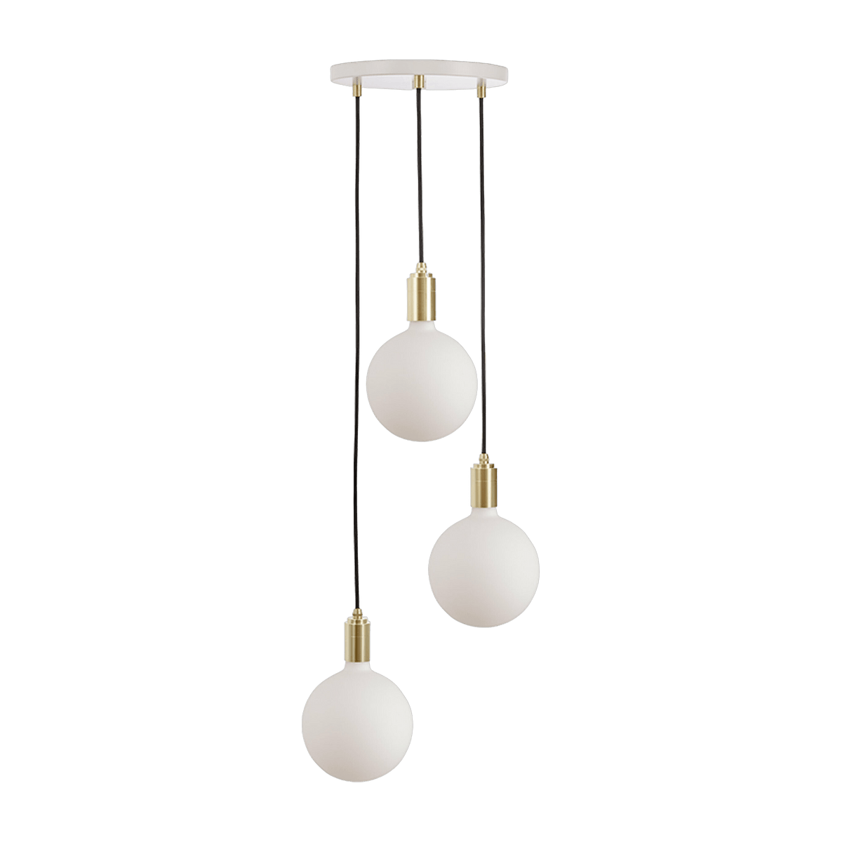 Suspension en laiton doré rosace blanche 300 cm - Tala - The Cool Republic