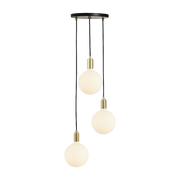 Suspension en laiton doré rosace noire 300 cm - Tala - The Cool Republic