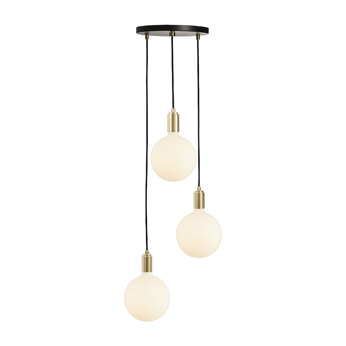 Suspension en laiton doré rosace noire 300 cm - Tala - The Cool Republic