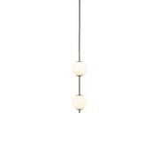 Suspension en laiton et deux verres soufflés opalin 12x50cm Audrey - Umage - The Cool Republic