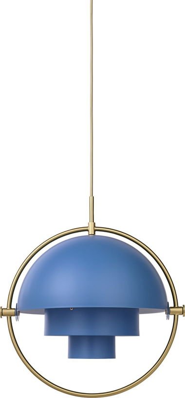 Suspension en laiton et métal bleu Multi Lite - Gubi - The Cool Republic