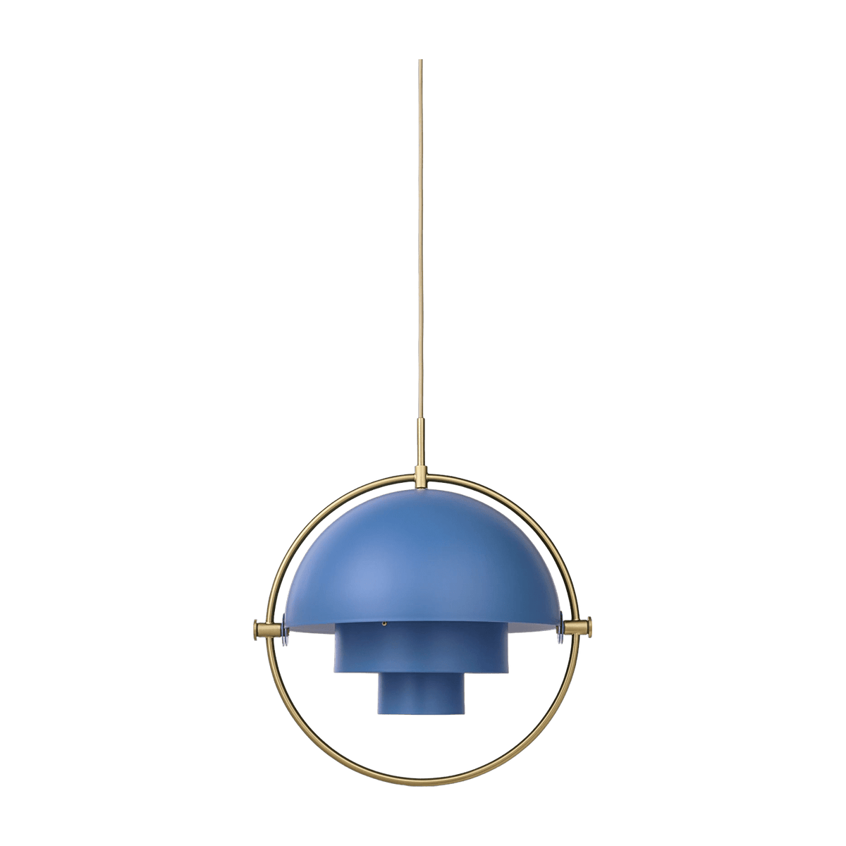 Suspension en laiton et métal bleu Multi Lite - Gubi - The Cool Republic