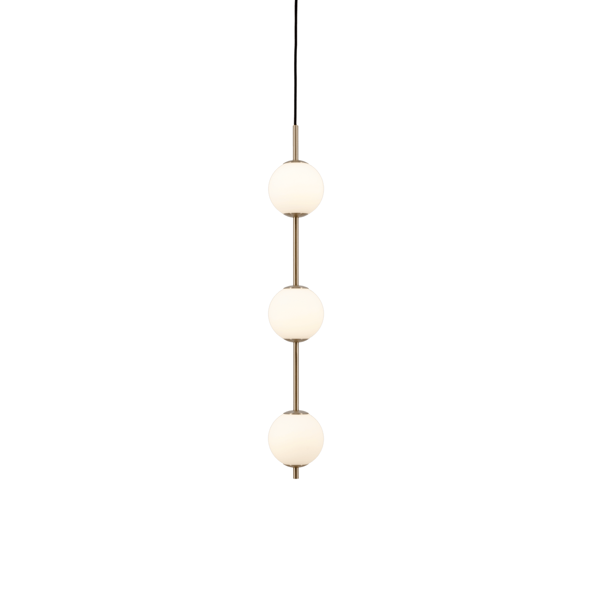 Suspension en laiton et trois verres soufflés opalin 12x77cm Audrey - Umage - The Cool Republic