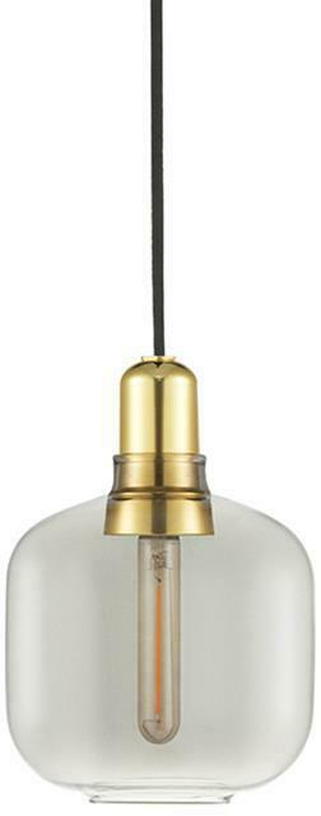 Suspension en laiton et verre fumé 17 cm Amp Smoke/Brass - Normann Copenhagen - The Cool Republic