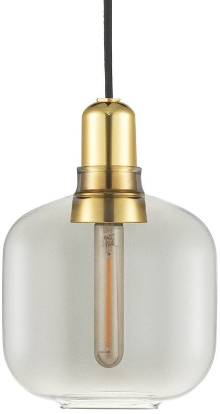 Suspension en laiton et verre fumé 17 cm Amp Smoke/Brass - Normann Copenhagen - The Cool Republic