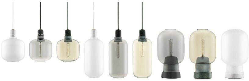 Suspension en laiton et verre fumé 26 cm Amp Smoke/Brass - Normann Copenhagen - The Cool Republic