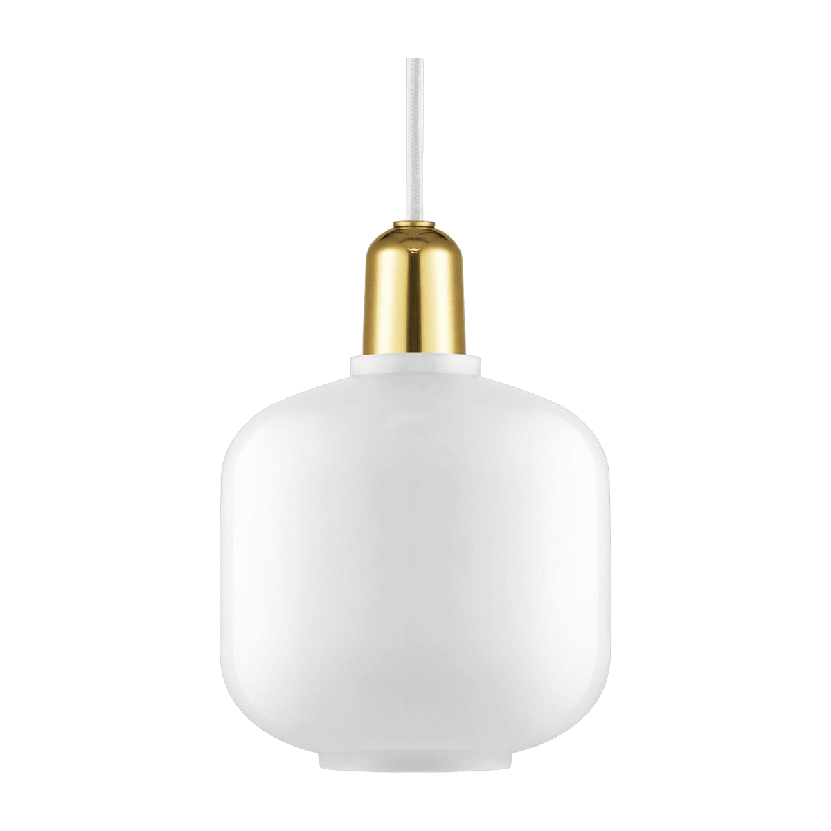 Suspension en laiton et verre opalin 17 cm Amp blanc/Brass - Normann Copenhagen - The Cool Republic
