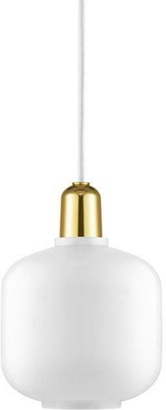 Suspension en laiton et verre opalin 17 cm Amp blanc/Brass - Normann Copenhagen - The Cool Republic