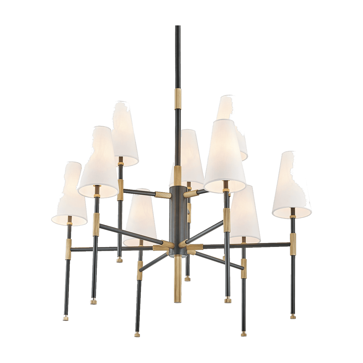 Suspension en laiton laiton vieilli et bronze ancien 86x79cm Bowery - Hudson Valley Lighting - The Cool Republic