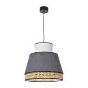 Suspension en lin anthracite et blanc 40 cm Singapour - Market set - The Cool Republic