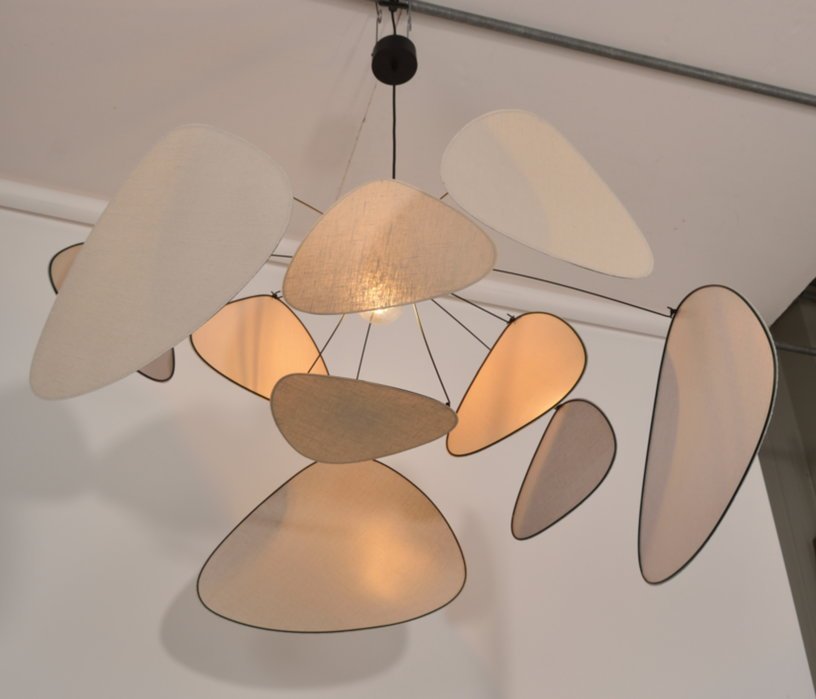 Suspension en lin beige bouleau et métal noir 110 cm Screen - The Cool Republic x Market set - The Cool Republic