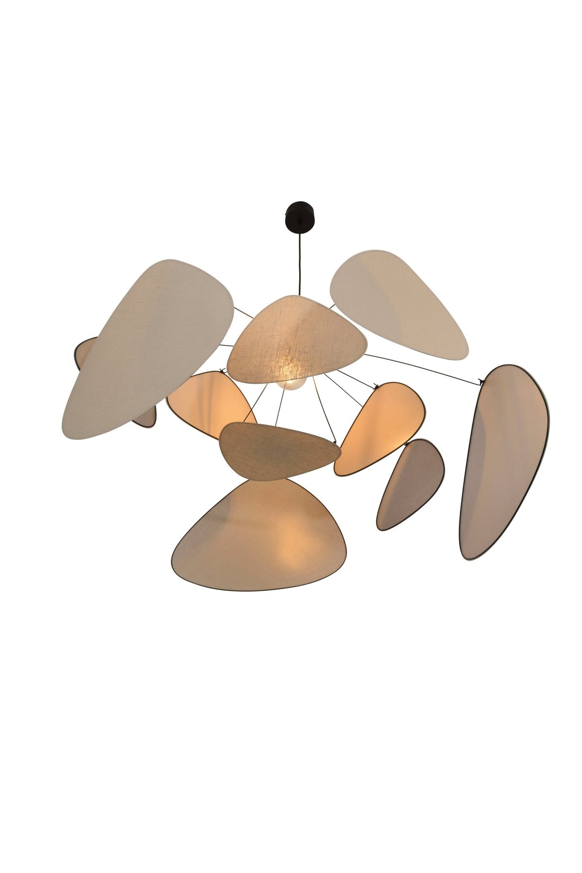 Suspension en lin beige bouleau et métal noir 110 cm Screen - The Cool Republic x Market set - The Cool Republic