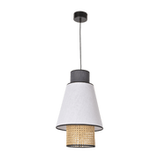 Suspension en lin blanc et anthracite 30 cm Singapour - Market set - The Cool Republic