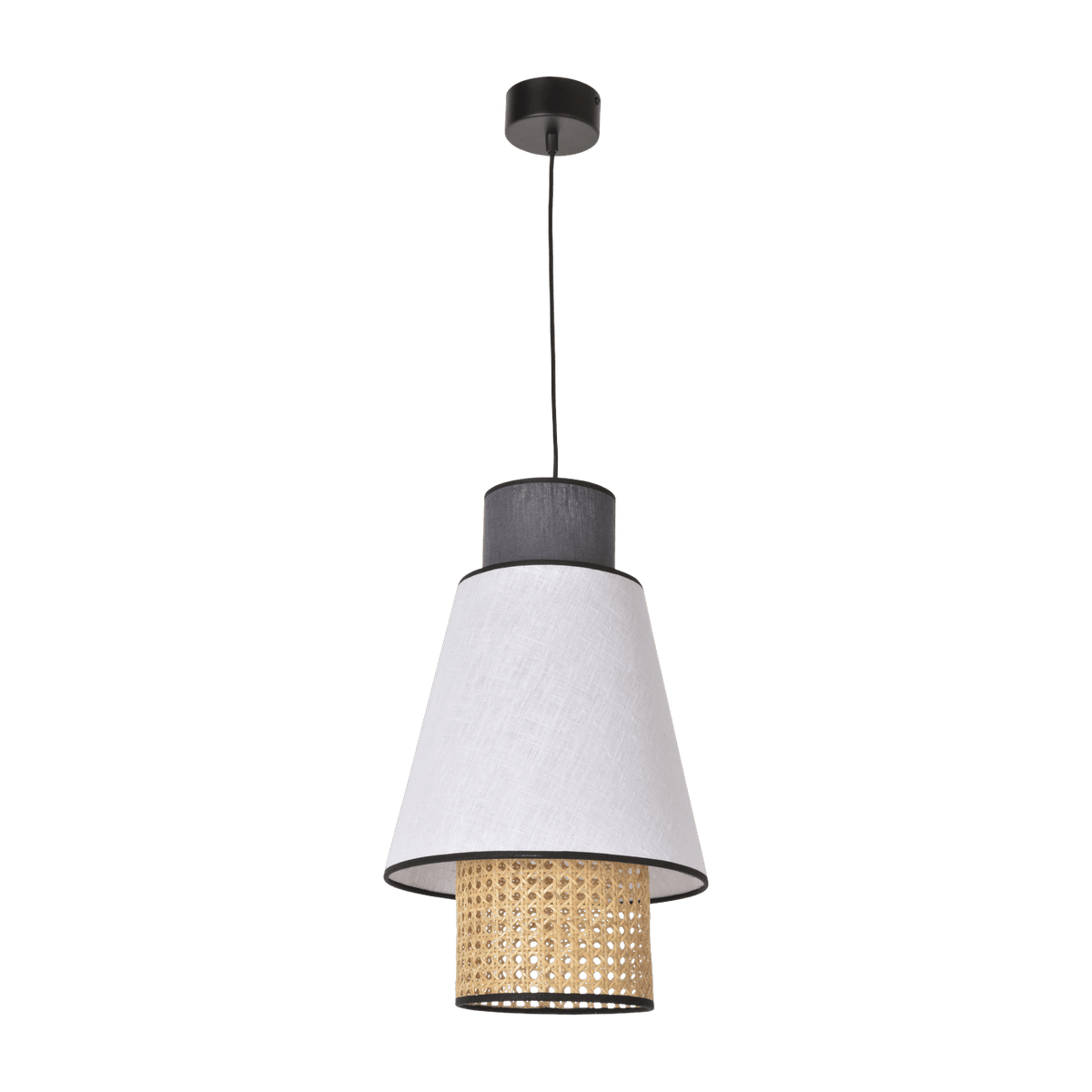 Suspension en lin blanc et anthracite 30 cm Singapour - Market set - The Cool Republic