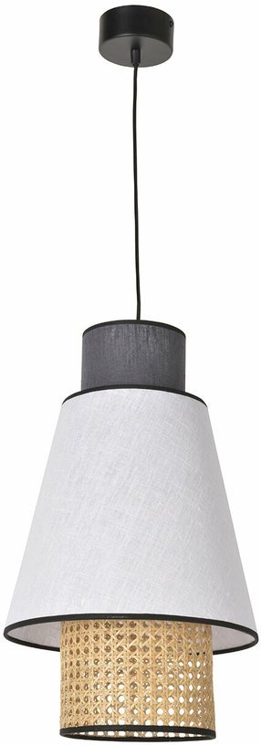 Suspension en lin blanc et anthracite 30 cm Singapour - Market set - The Cool Republic