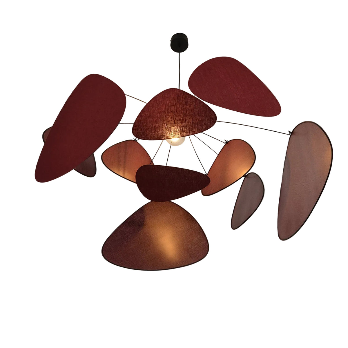 Suspension en lin bordeaux et métal noir 110 cm Screen - The Cool Republic x Market set - The Cool Republic