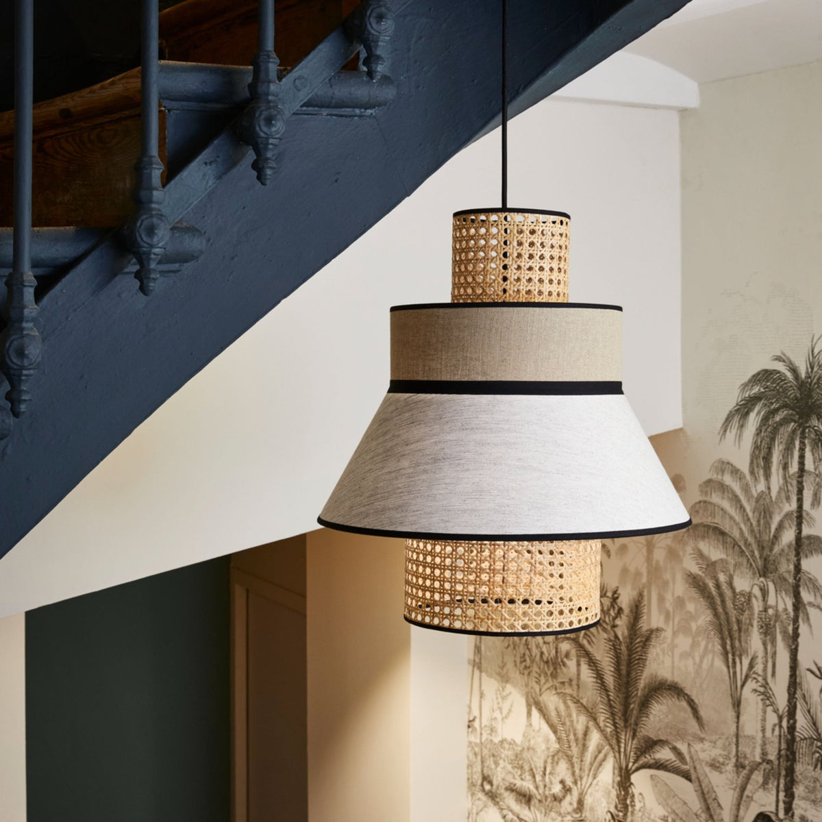 Suspension en lin nude 194 x 40 cm Singapour - Market set - The Cool Republic