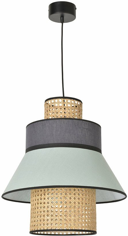 Suspension en lin vert amande et gris 42 cm Singapour - Market set - The Cool Republic