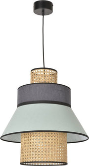 Suspension en lin vert amande et gris 42 cm Singapour - Market set - The Cool Republic