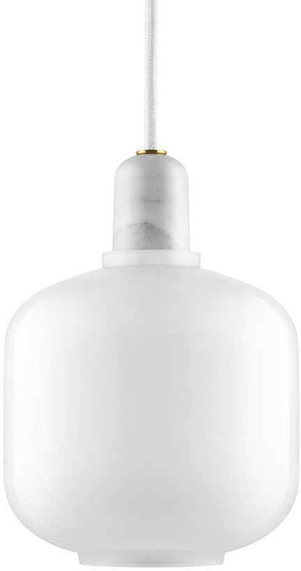 Suspension en marbre blanc et verre opalin 17 cm Amp blanc / blanc - Normann Copenhagen - The Cool Republic