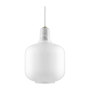 Suspension en marbre blanc et verre opalin 17 cm Amp blanc / blanc - Normann Copenhagen - The Cool Republic