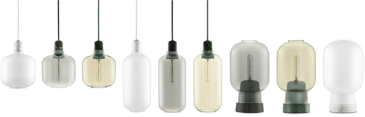 Suspension en marbre blanc et verre opalin 26 cm Amp blanc / blanc - Normann Copenhagen - The Cool Republic