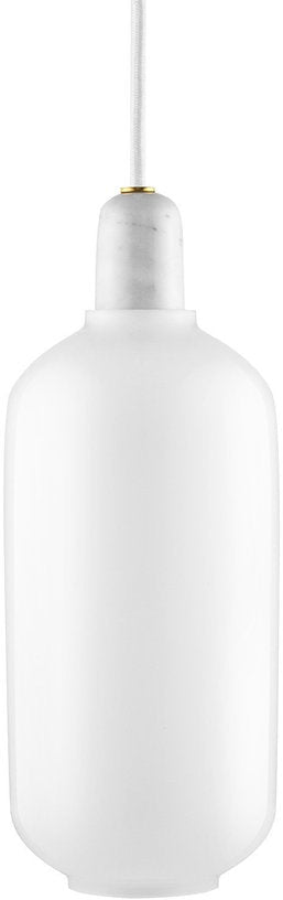 Suspension en marbre blanc et verre opalin 26 cm Amp blanc / blanc - Normann Copenhagen - The Cool Republic