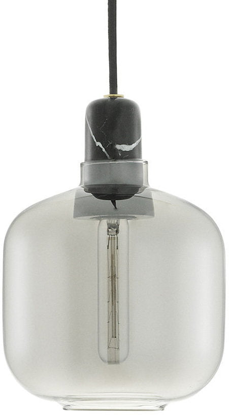 Suspension en marbre noir et verre fumé 17 cm Amp Smoke/noir - Normann Copenhagen - The Cool Republic