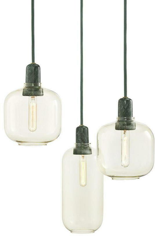 Suspension en marbre vert et verre fumé 26 cm Amp Gold/vert - Normann Copenhagen - The Cool Republic