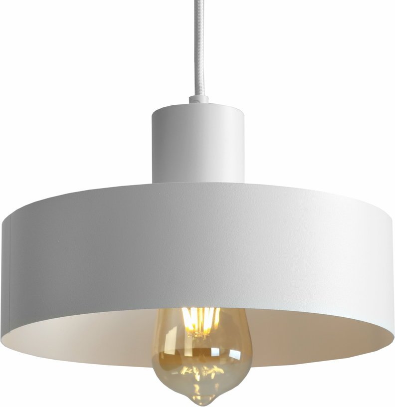 Suspension en métal blanc cylindrique 25 cm Fay - Custom Form - The Cool Republic