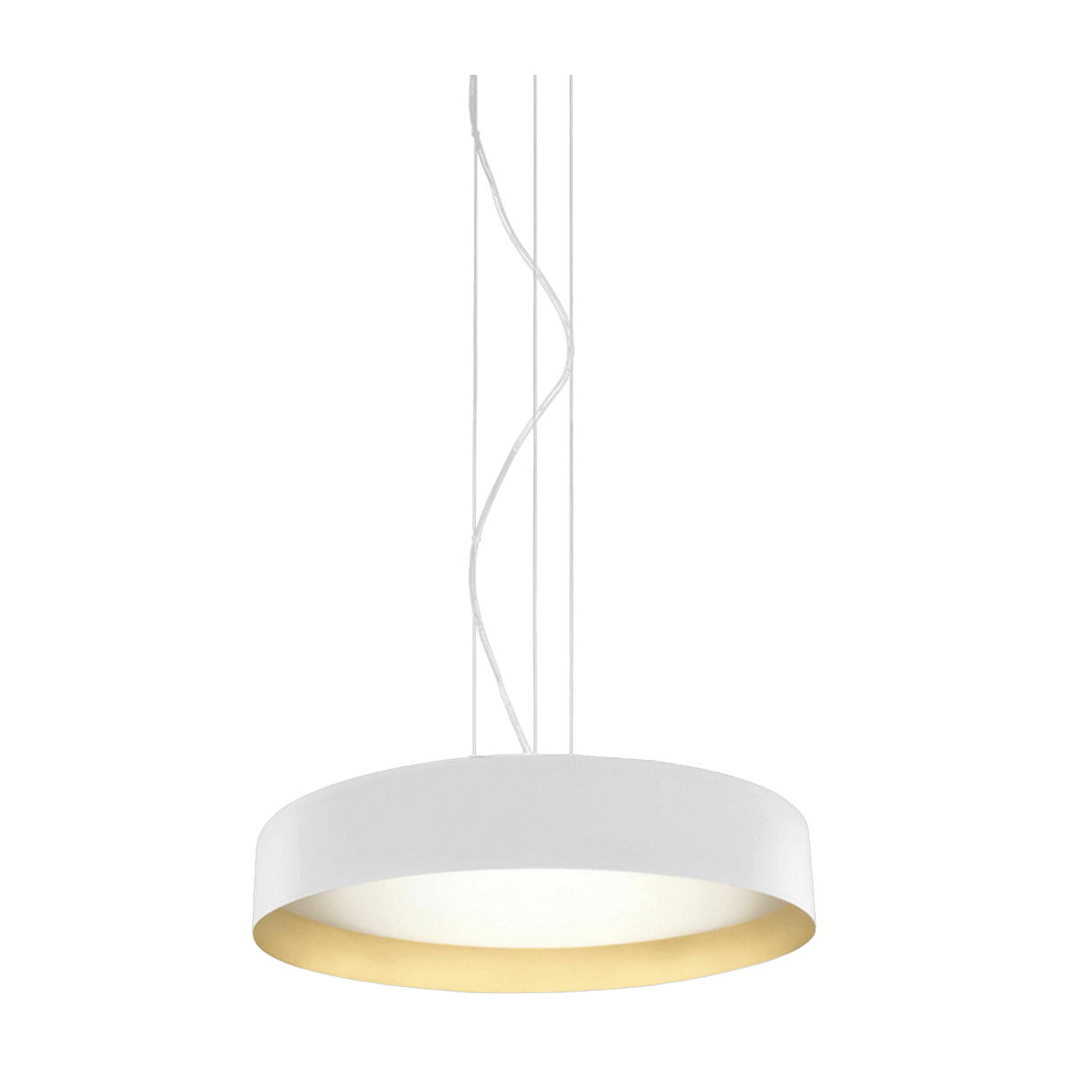 White and gold metal suspension 50 cm Ginevra - Panzeri - The Cool Republic
