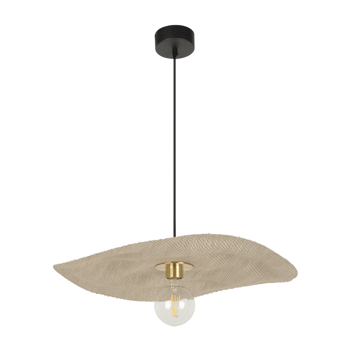 Hanging lamp in metal and linen 58 cm Rivage - Market Set - The Cool Republic