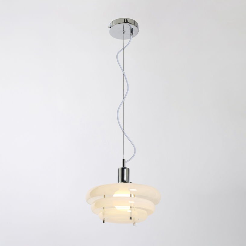 Suspension en métal et verre blanc 28cm Sunset - Market Set - The Cool Republic