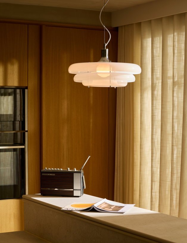 Suspension en métal et verre blanc 45cm Sunset - Market Set - The Cool Republic