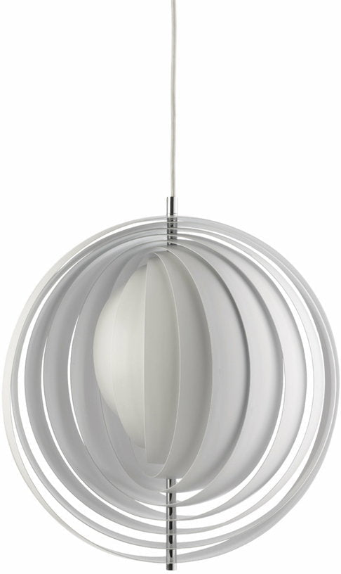 Suspension en métal laqué blanche Moon Small - Verpan - The Cool Republic