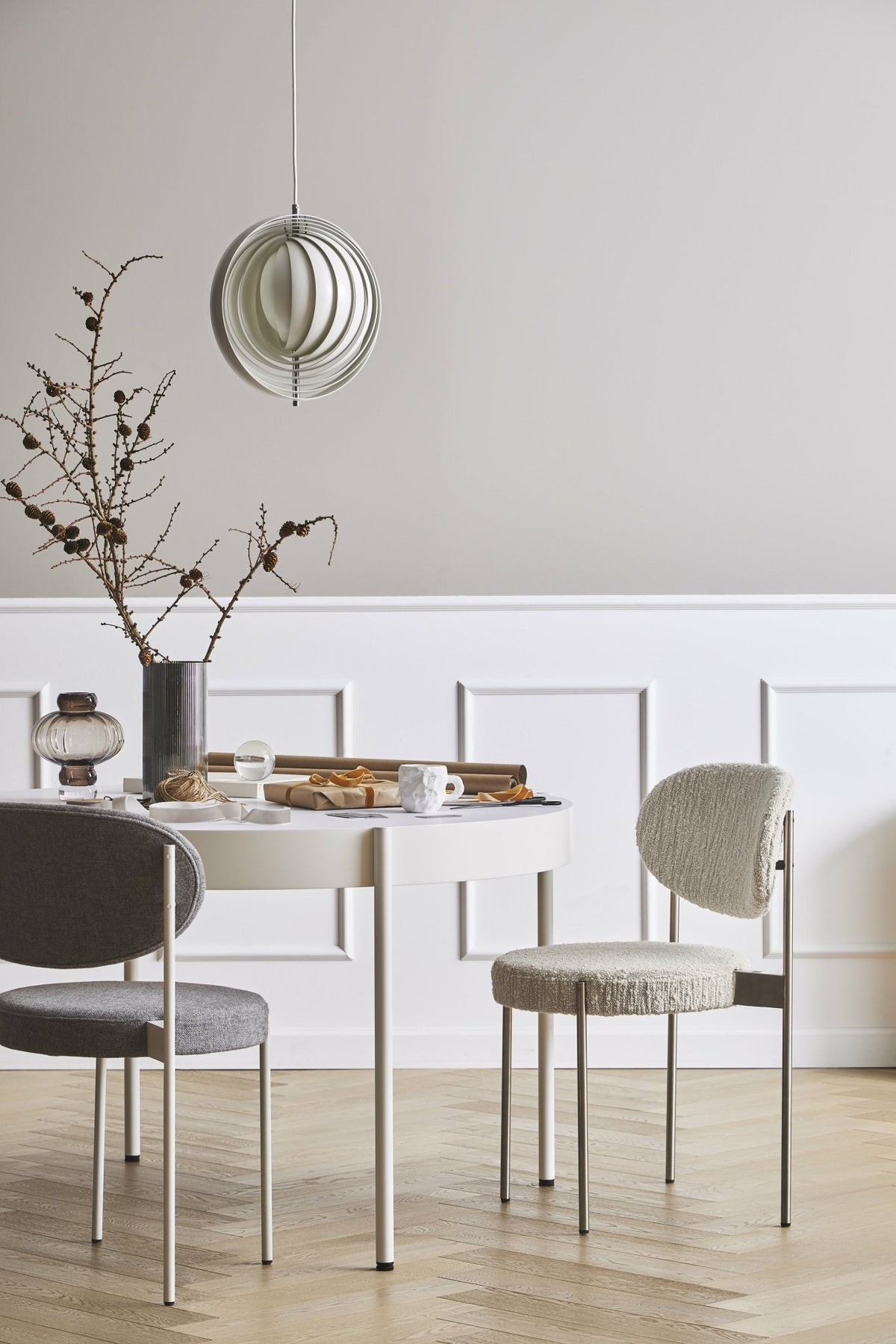 Suspension in white lacquered metal Moon Small - Verpan - The Cool Republic